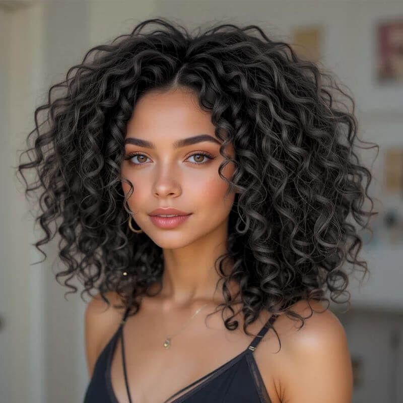 Wear And Go Wigs Ombre Brown Bouncy Curly Hairstyles High Density Best Glueless Human Hair Wigs